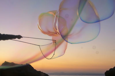 Bubbles on the sunrise sky