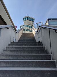 Low angle view of staircase against building