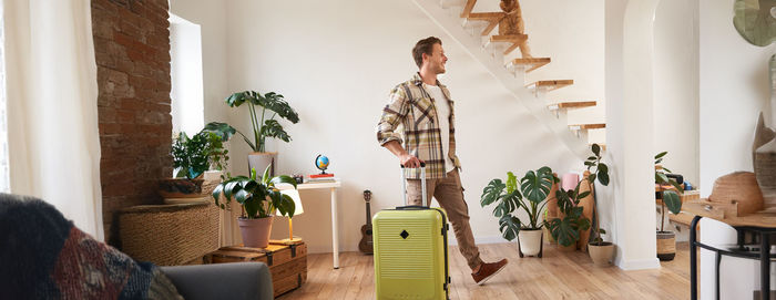Potted plant on table at home