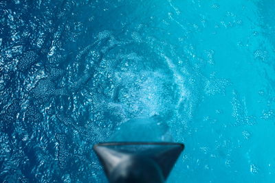 Close-up of water drops on swimming pool