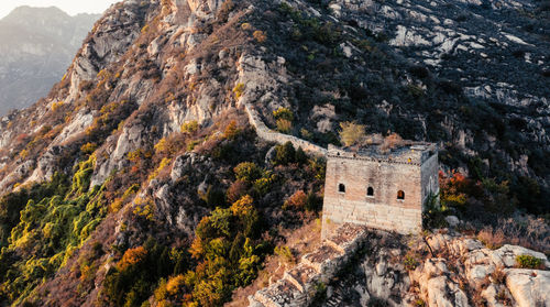 View of a building with mountain in the background