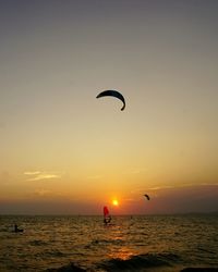 Kite flying over sea