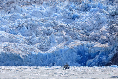 Aerial view of frozen sea