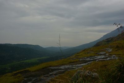 Scenic view of mountains against sky