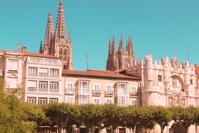 Low angle view of temple building against sky