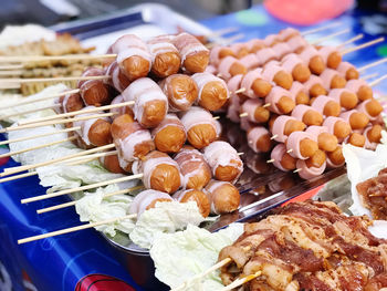 High angle view of food for sale in market