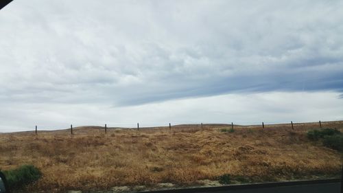 Scenic view of field against sky