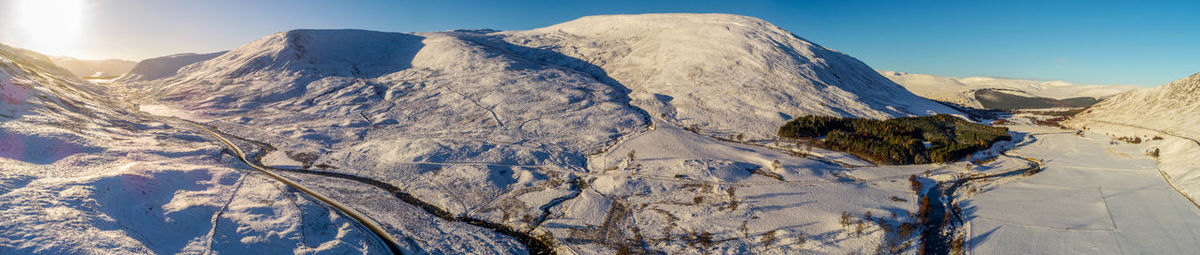 Above the snow road, scottish highlands