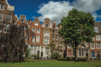 Low angle view of residential building against sky