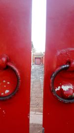 Close-up of red wall