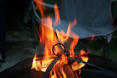 Close-up of bonfire