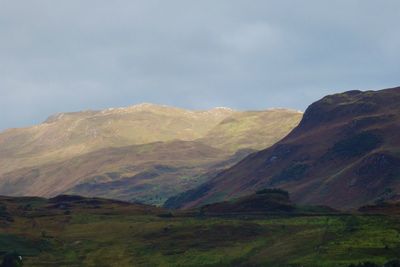 Scenic view of mountains against sky