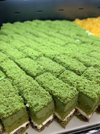 High angle view of bread in container