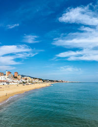 Scenic view of sea against cloudy sky