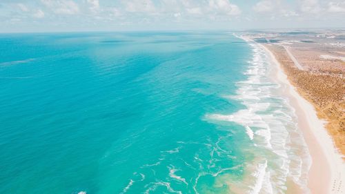 Aerial view of sea against sky