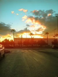 Scenic view of landscape against sky during sunset
