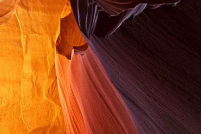 Low angle view of rock formation at antelope canyon