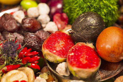 Close-up of strawberries on table