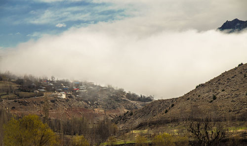 Scenic view of mountains against sky
