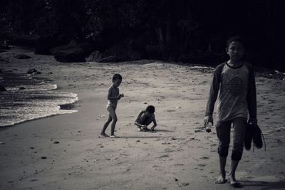 Full length of children on beach