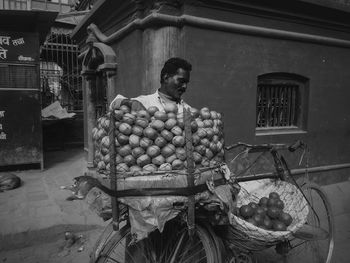 Man in shopping cart