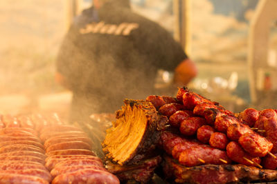 Close-up of meat food in street food stall