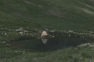 View of lake on landscape