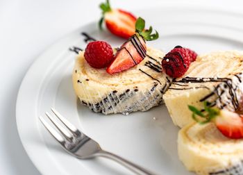 Close-up of cake in plate