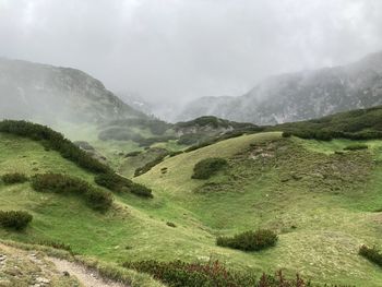 Scenic view of mountains against sky