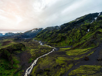 Scenic view of mountains against sky