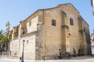 Low angle view of building against clear sky