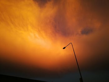 Low angle view of orange sky