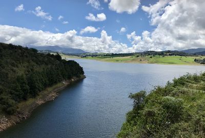 Scenic view of river against sky
