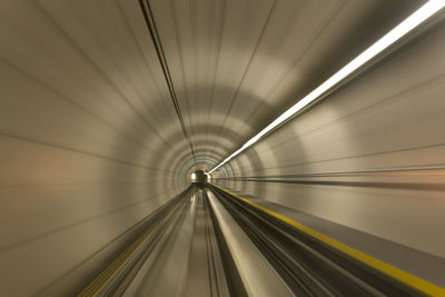 Lost in the tunnel. long exposure in a subway tunnel.
