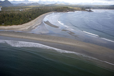 High angle view of beach