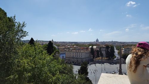 Panoramic view of city against sky