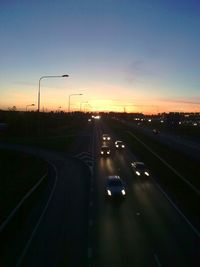 Cars moving on road at night