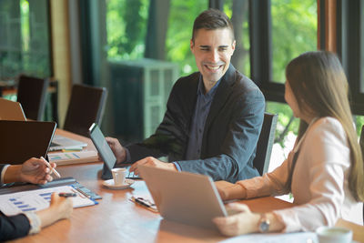 Business people having discussion at office