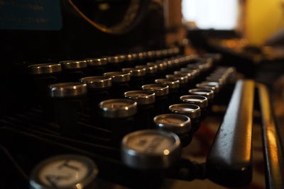 Close-up of typewriter