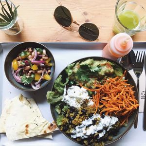 Close-up of food served in plate