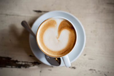 Directly above shot of coffee on table