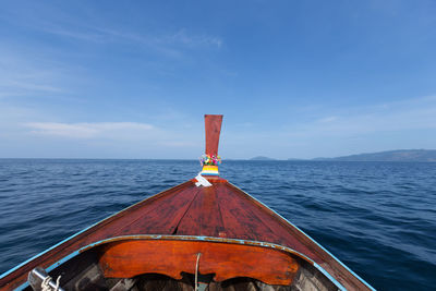 Scenic view of sea against blue sky