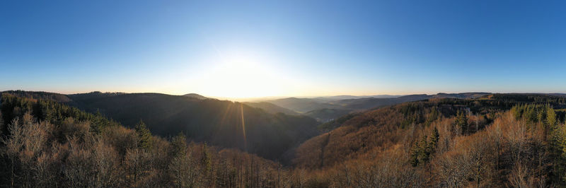 Scenic view of mountains against clear sky