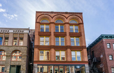 Face of an old building at pioneer square in seattle, washington.