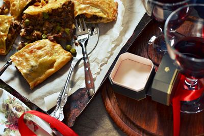 Close-up of food on table