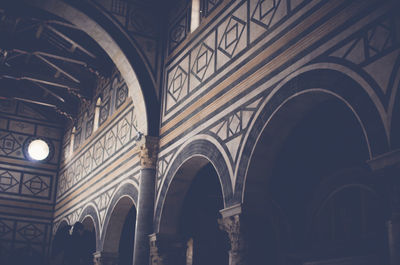 Interior of illuminated historic building