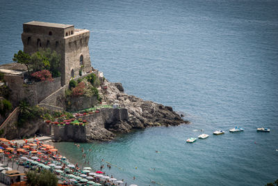 High angle view of sea