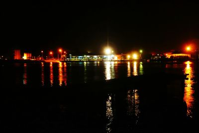 Illuminated street light at night