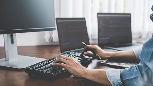 Man working on table