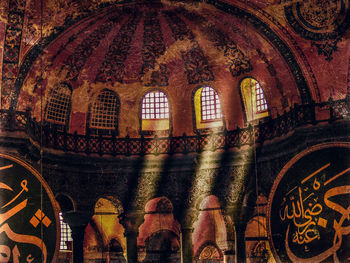 Low angle view of illuminated cathedral